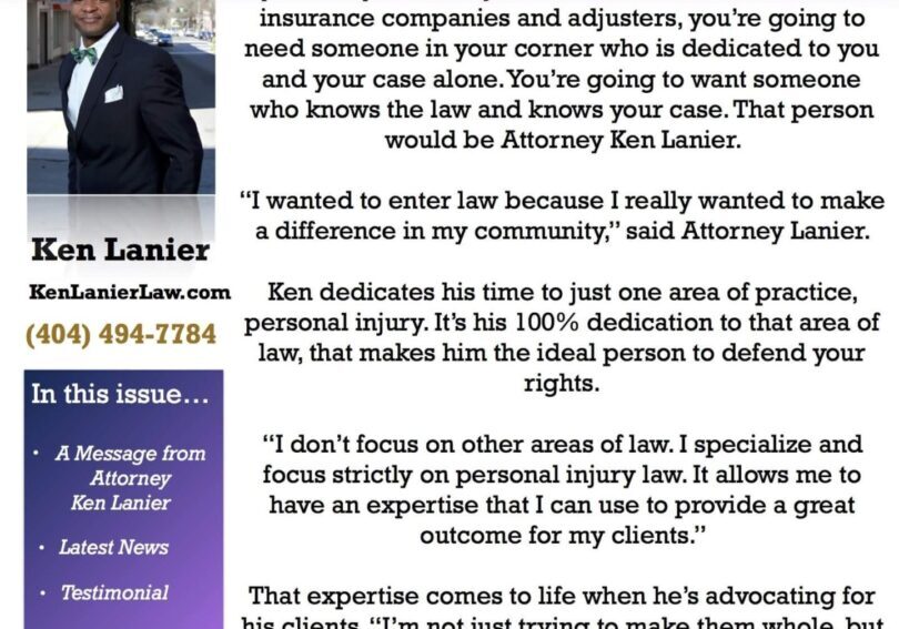 The Law Office of Ken Lanier News Letter